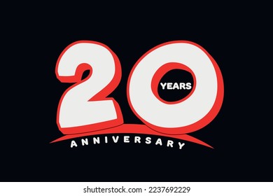 20 years anniversary celebration vector illustration