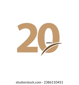 Ilustración de diseño de plantillas vectoriales de celebración de 20 años