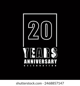 20 years anniversary celebration vector template design illustration