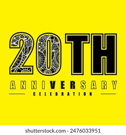 20 years anniversary celebration vector template design illustration
