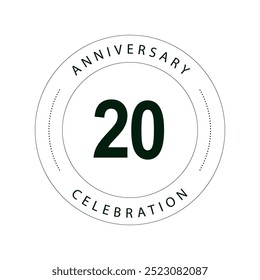 Ilustración de diseño de Plantilla de Vector de celebración de 20 años
