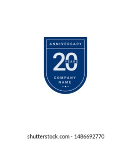 20 Years Anniversary Celebration Your Company Vector Template Design Illustration