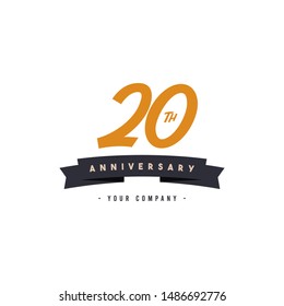 20 Years Anniversary Celebration Your Company Vector Template Design Illustration