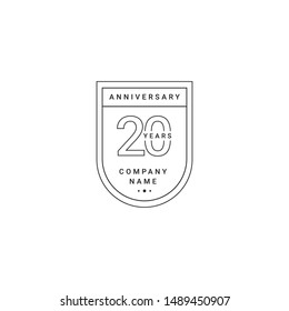 20 Years Anniversary Celebration Your Company Vector Template Design Illustration