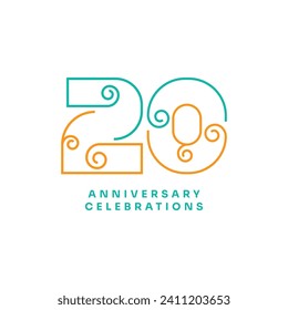 concepto del logo de las celebraciones de 20 años	