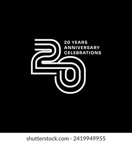 concepto del logo de las celebraciones de 20 años