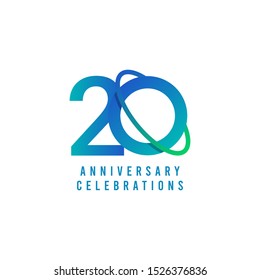20 Years Anniversary Celebrations Vector Template Design Illustration