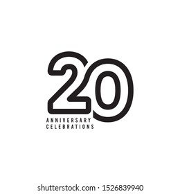 20 Years Anniversary Celebrations Vector Template Design Illustration