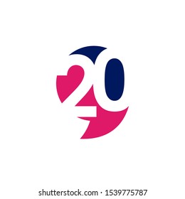 20 Years Anniversary Celebrations Vector Template Design Illustration