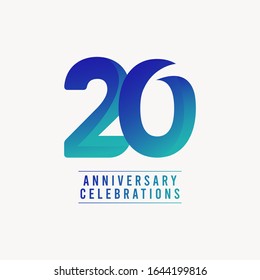 20 Years Anniversary Celebrations Vector Template Design Illustration