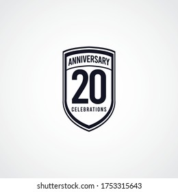 20 Years Anniversary Celebrations Vector Template Design Illustration