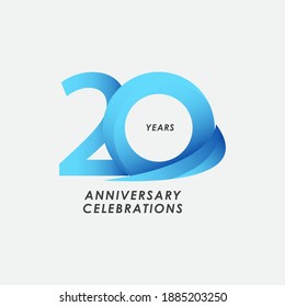 20 Years Anniversary Celebrations Vector Template Design Illustration