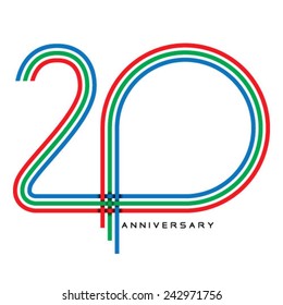 20 years Anniversary, concept vector
