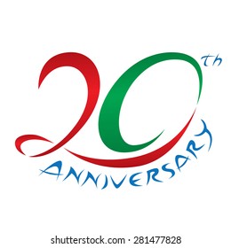20 years Anniversary, concept vector