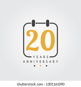 20 Years anniversary design template. Vector illustration eps 10