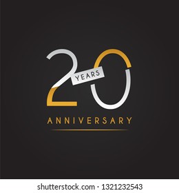 20 Years anniversary design template. Vector illustration eps 10