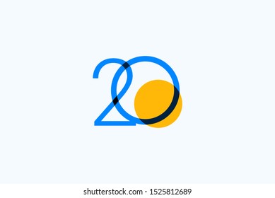 20 years anniversary design template.