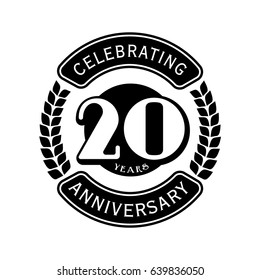 20 years anniversary design template. Vector and illustration. Anniversary logo.