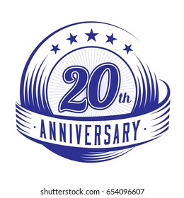 20 years anniversary design template. Vector and illustration. 20th logo.