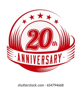 20 years anniversary design template. Vector and illustration. 20th logo.