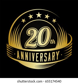 20 years anniversary design template. Vector and illustration. 20th logo.