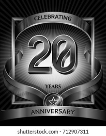20 years anniversary design template for invitation, advertising, banner, vector design