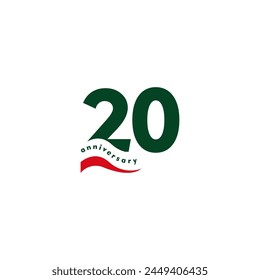 20 years anniversary elebration 3d vector template design illustration