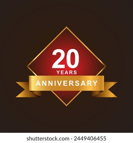 20 years anniversary elebration 3d vector template design illustration