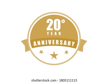 20 years anniversary Elegant badge design 