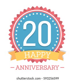 20 Years anniversary emblem, vector eps10 illustration