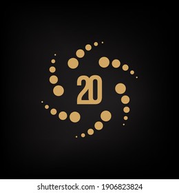 20 Years Anniversary for Flyer, Banner, Greeting Cards, or Print. Vector Template Eps 10