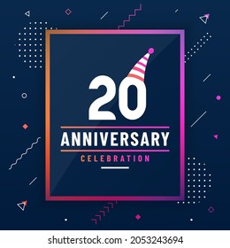 20 years anniversary greetings card, 20 anniversary celebration background free vector.