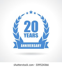 20 years anniversary icon isolated on white background