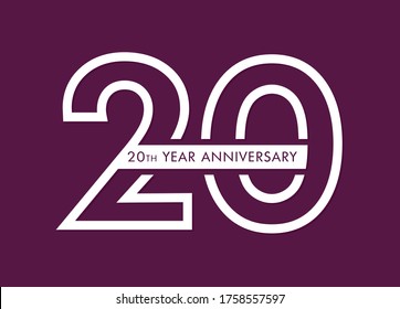20 years anniversary image vector, 20th anniversary celebration logotype 