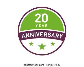 20 years anniversary image, 20 year Anniversary logo isolated on white background