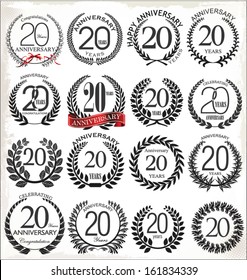 20 years anniversary laurel wreath, set