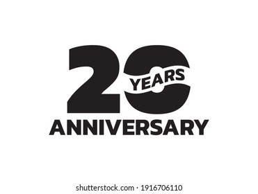 20 Years Anniversary Logo 20th Birthday Stock Vector (Royalty Free ...