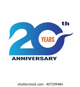 20 Years Anniversary Logo Stock Vector (Royalty Free) 407109484