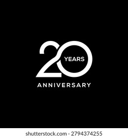 20 Years Anniversary logo design. 20 years celebrating birthday logo design