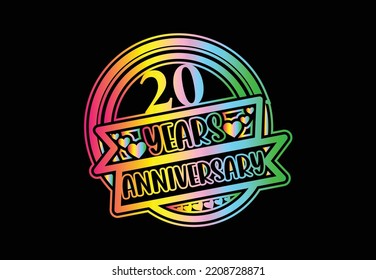 20 years anniversary logo and sticker design