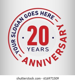 20 Years Anniversary Logo Template. Vector And Illustration.