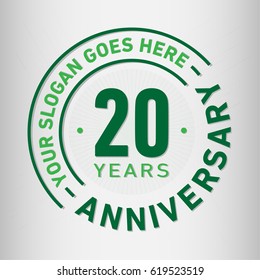 20 years anniversary logo template. Vector and illustration.