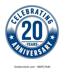 20 Years Anniversary Logo. Vector And Illustration.