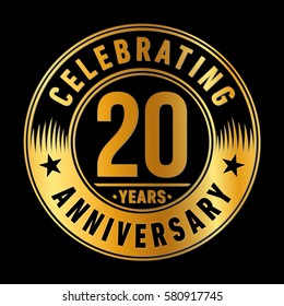 20 years anniversary logo. Vector and illustration.