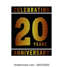 20 years anniversary logo. Vector and illustration.