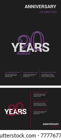 20 Years Anniversary Logotype design with overlapping styles between numbers and letters