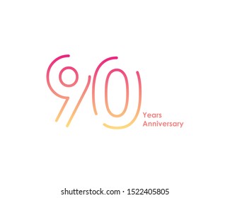 20 years anniversary logotype style with handwriting gradient colors for celebration event, wedding, greeting card, and invitation