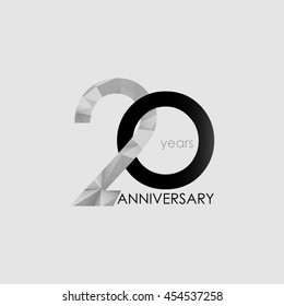 20 Years Anniversary with Low Poly Design