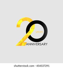 20 Years Anniversary with Low Poly Design