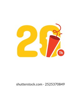 20 Years Anniversary Number Fun Design Vector Template Illustration